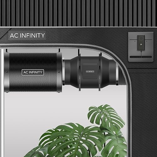 Miniatura 8 de AC Infinity CLOUDLINE LITE - Kit de filtración de aire de 4 pulgadas, ventilador en línea y filtro de carbono, sistema de refrigeración y
