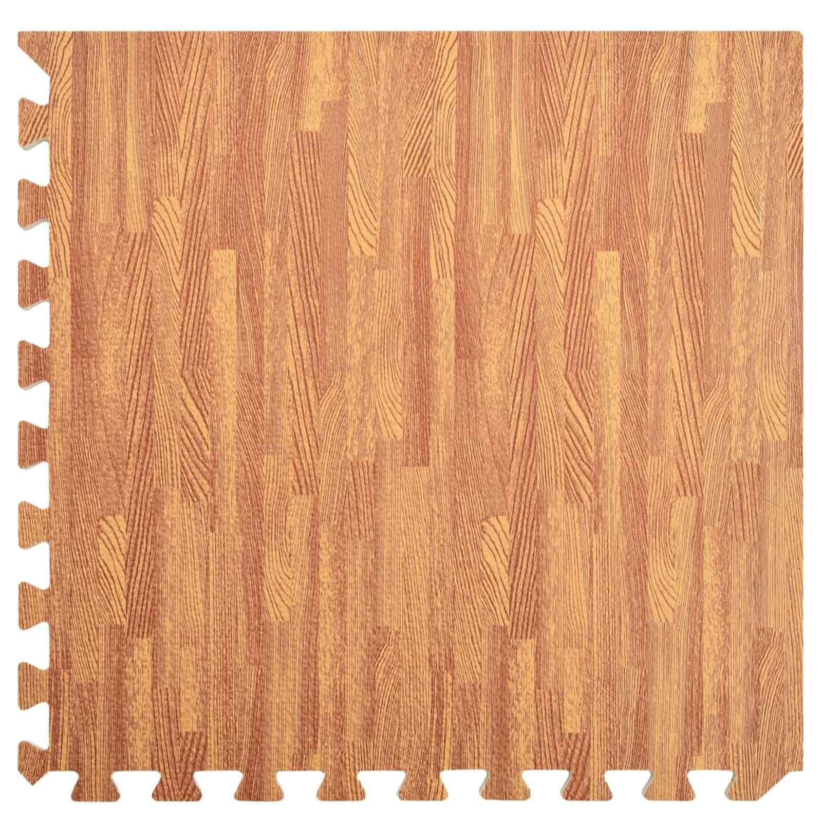 Alfombra de suelo para piscina, 6 unidades, aspecto de madera, 4,32 m², espuma EVA, resistente al agua, para piscina y jacuzzi, base antideslizante con acolchado grueso, diseño de azulejos de fácil