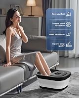 COMFIER Összecsukható Lábfürdő Masszírozóval - Fűtés, Buborék és Vibrációs Funkció, 8 Shiatsu Görgő, Időzítő, Pedikűr Habkő, 35-48°C 5