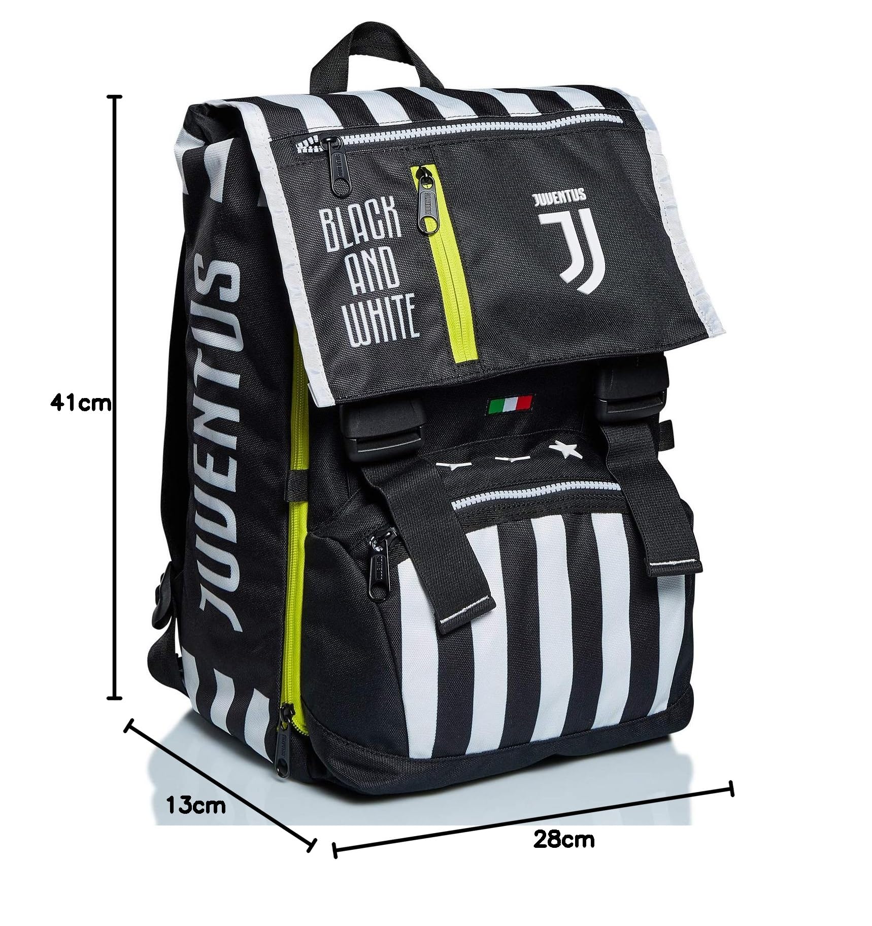 Zaino Estensibile Big Juventus, Best Match, Bianco e Nero, Scuola & Tempo Libero, con Orologio abbinato