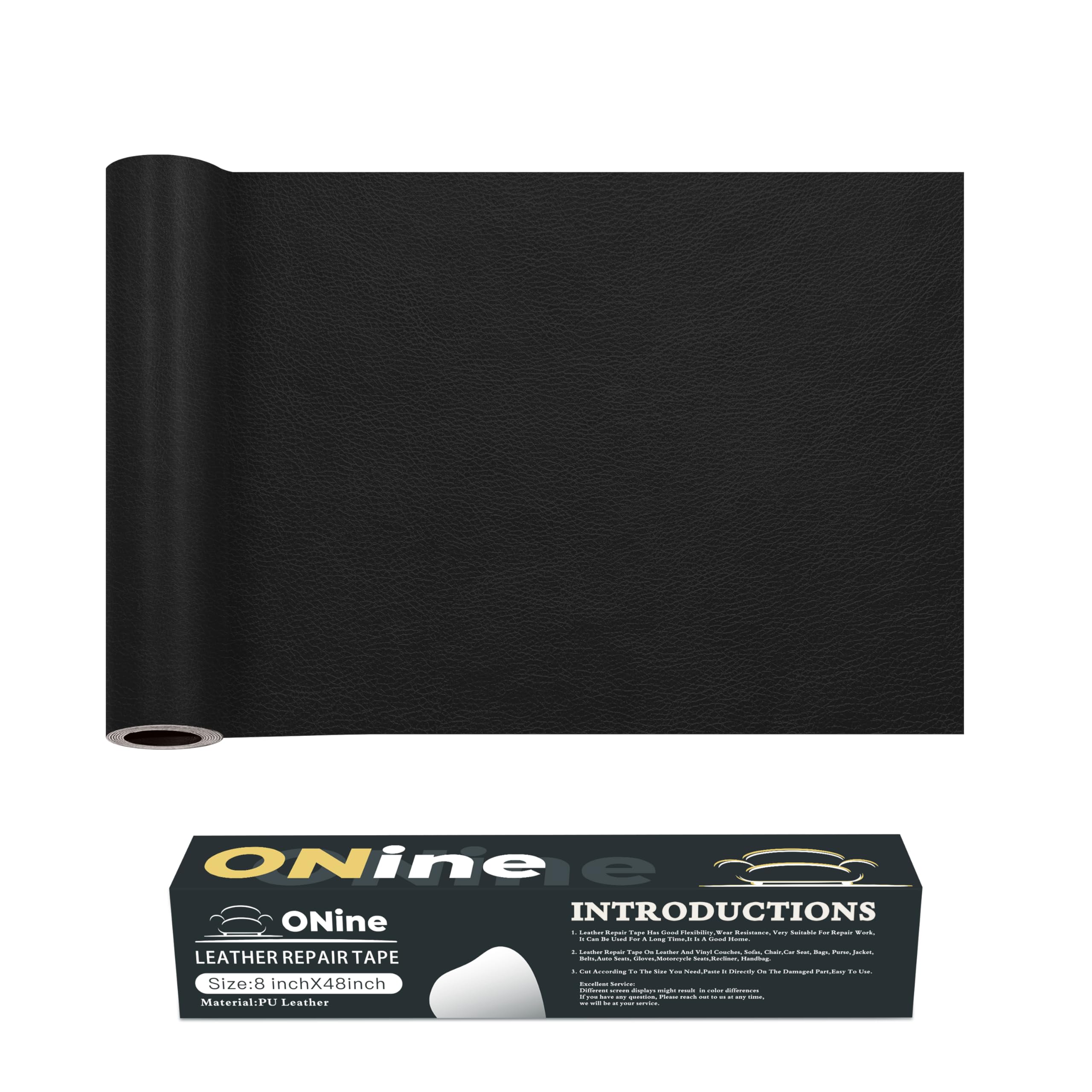 ONine Leather Repair Patch Leather Repair Tape 8 x 48 inches Leather Repair Patch for Furniture Vinyl Repair
