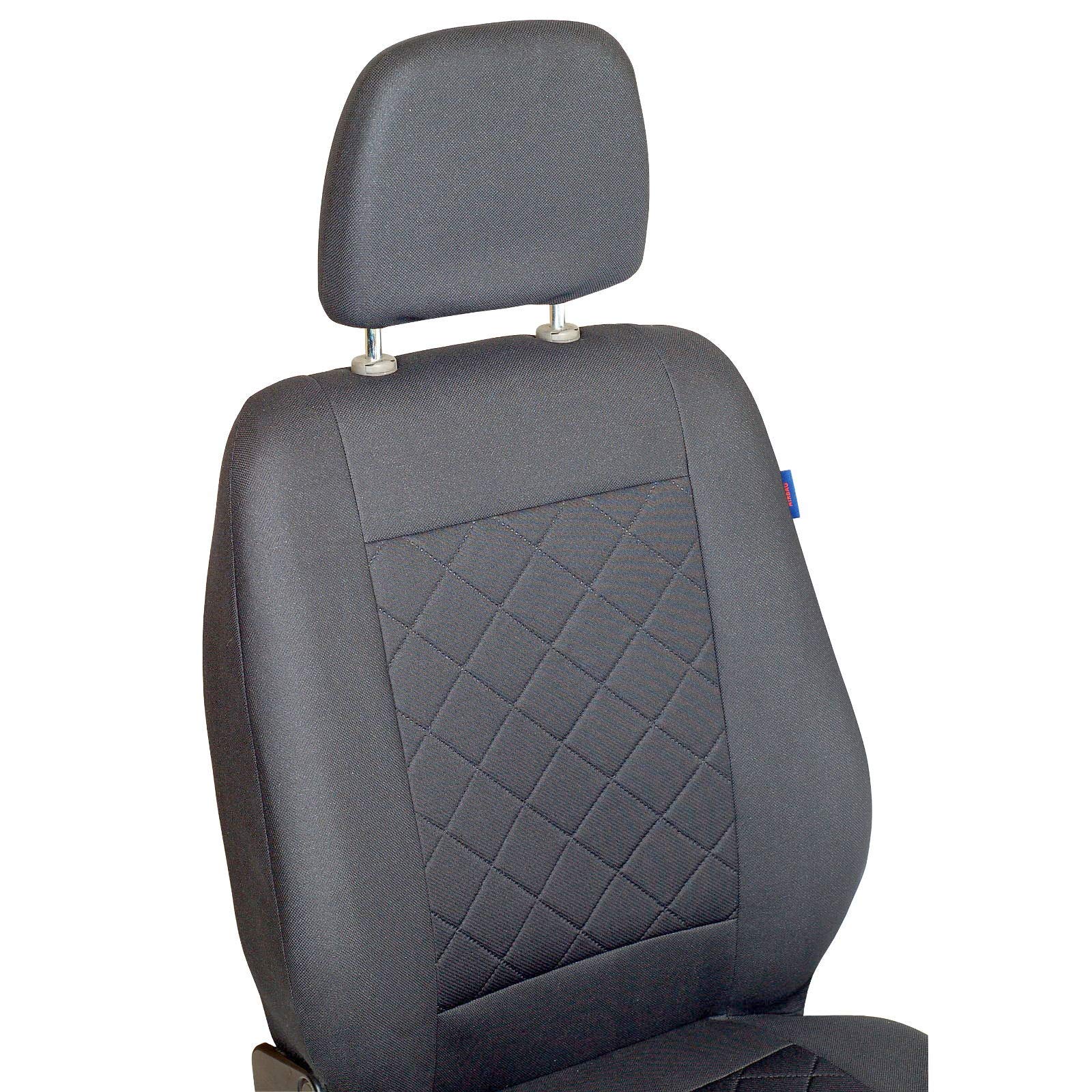 Fundas De Asiento para Mitsubishi Canter - Conjunto De Fundas 1+2 - Color Premium Cuadrados Grises
