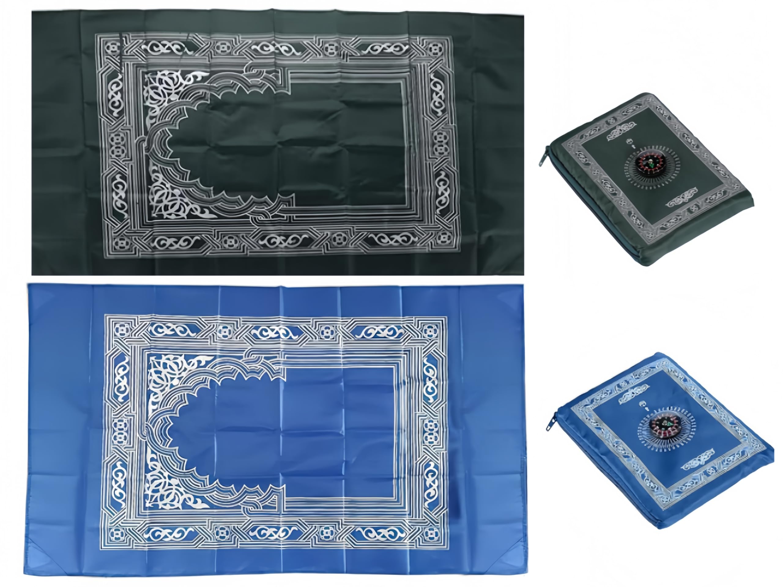 Hitopin 2 Pieces Travel Prayer Mat, 60cm*100cm Portable Prayer Rug, Waterproof Prayer-Mat, Islamic Rug, Muslim Travel Portable Cushion, for Ramadan