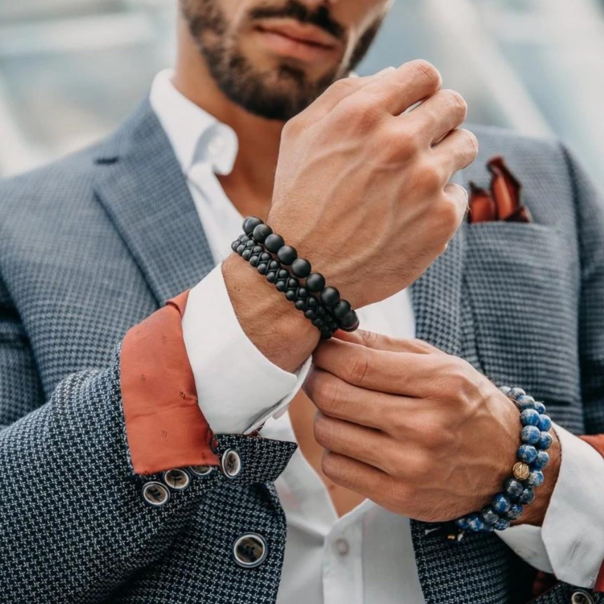 GT collection Herren-Doppelperlenarmband