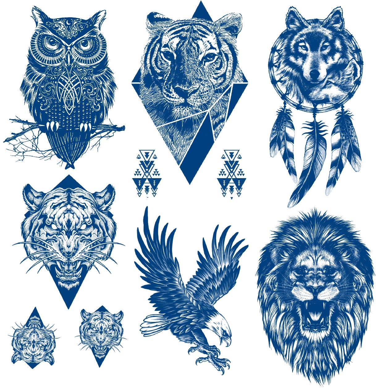 Buy Semi Permanent Animal Tattoos, 6Sheet 100 PlantBased Ink