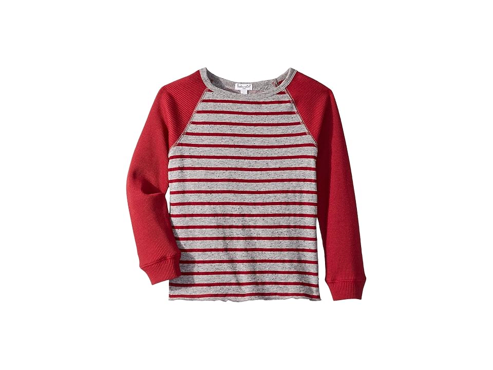

Splendid Littles Yarn-Dyed Stripe Raglan Top (Little Kids/Big Kids) (Garnet Red) Boy's Clothing