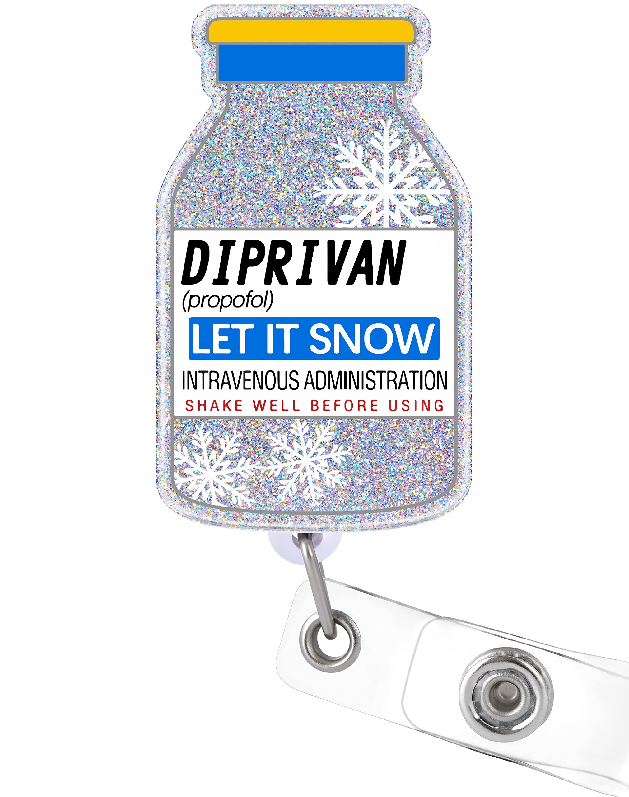 Plifal Badge Reel Holder Retractable with ID Clip for Nurse Nursing Name Tag Card Funny CRNA Anesthetist Nursing Student Teacher Doctor RN LPN Medical