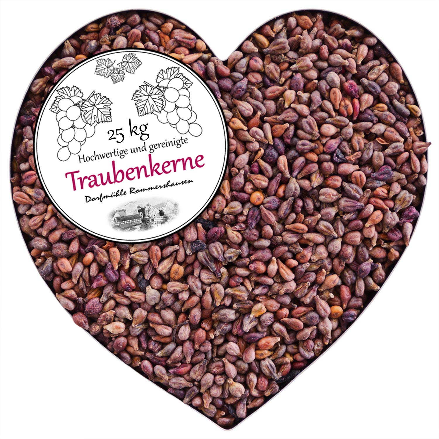 Traubenkerne lose für Wärmekissen Kissen Traubenkerne für Wärmekissen Waermekissen Baby Füllung Körnerkissen Kerne Koernerkissen Füllmaterial 1-30 kg Petigi, Menge:25 kg