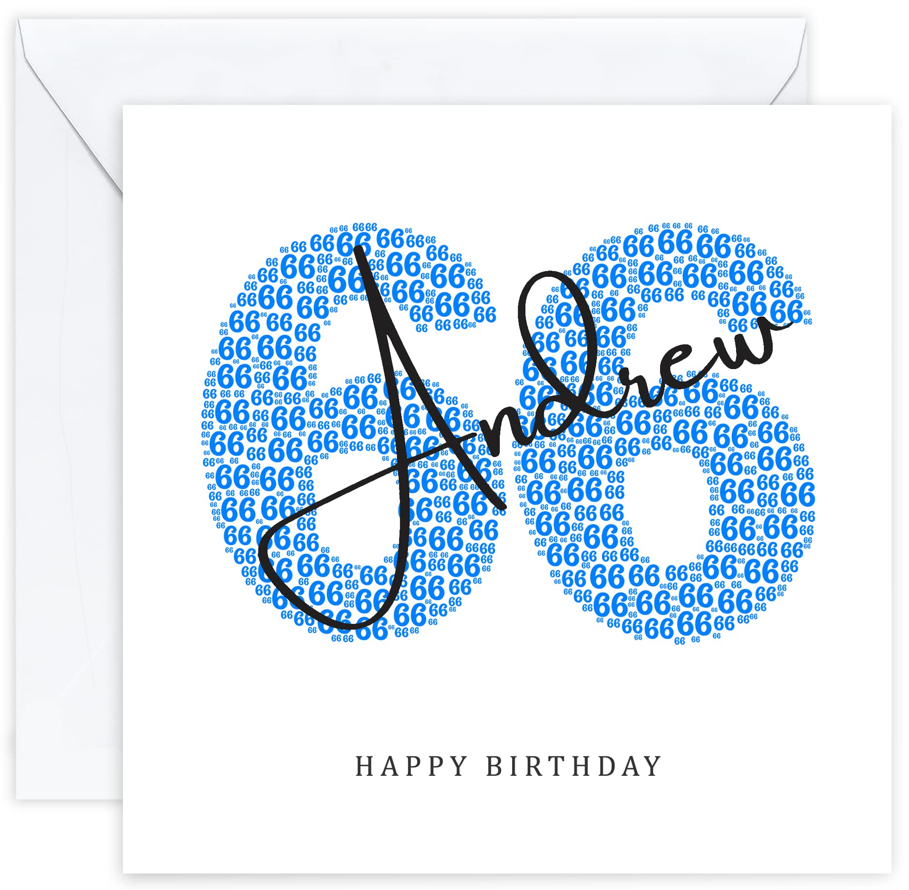 Personalised 66th Birthday Card - Sixty Sixth Birthday Card for Sixty Six 66 Year Old Men Dad Husband Grandad Father Uncle Brother Him (Age 66) — image 1