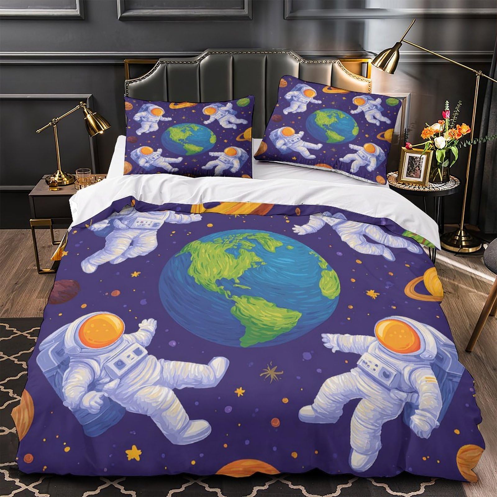 Housse de couette anti-plis et facile à laver pour lit enfant King