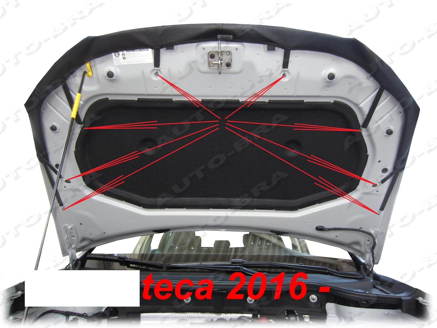 AB3-00010 Carbon Fibre Look Hood Bra Compatible with Seat ATECA Since 2016 Front End Nose Mask Bonnet Bra