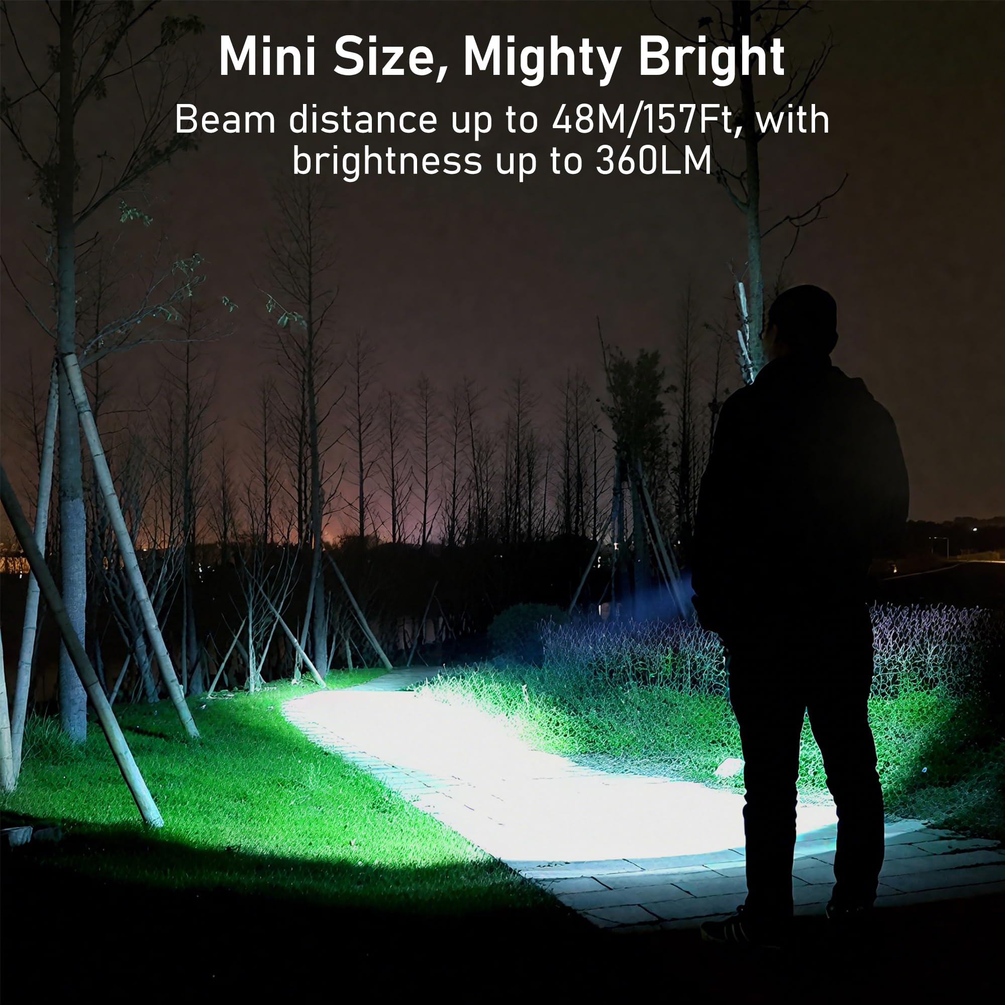 Blukar Mini Torcia LED Ricaricabile, Super Luminoso Torcia EDC Tascabile con Portachiavi, 3 Modalità, Funzione di Memoria, Impermeabile Portatile Flashlight per Campeggio/Pesca/Trekking/Emergenza