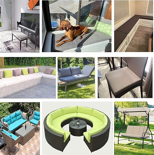 Miniatura 7 de Cojín de banco impermeable personalizado para muebles de patio al aire libre, resistente a la decoloración, cojín de asiento de banco de interior,