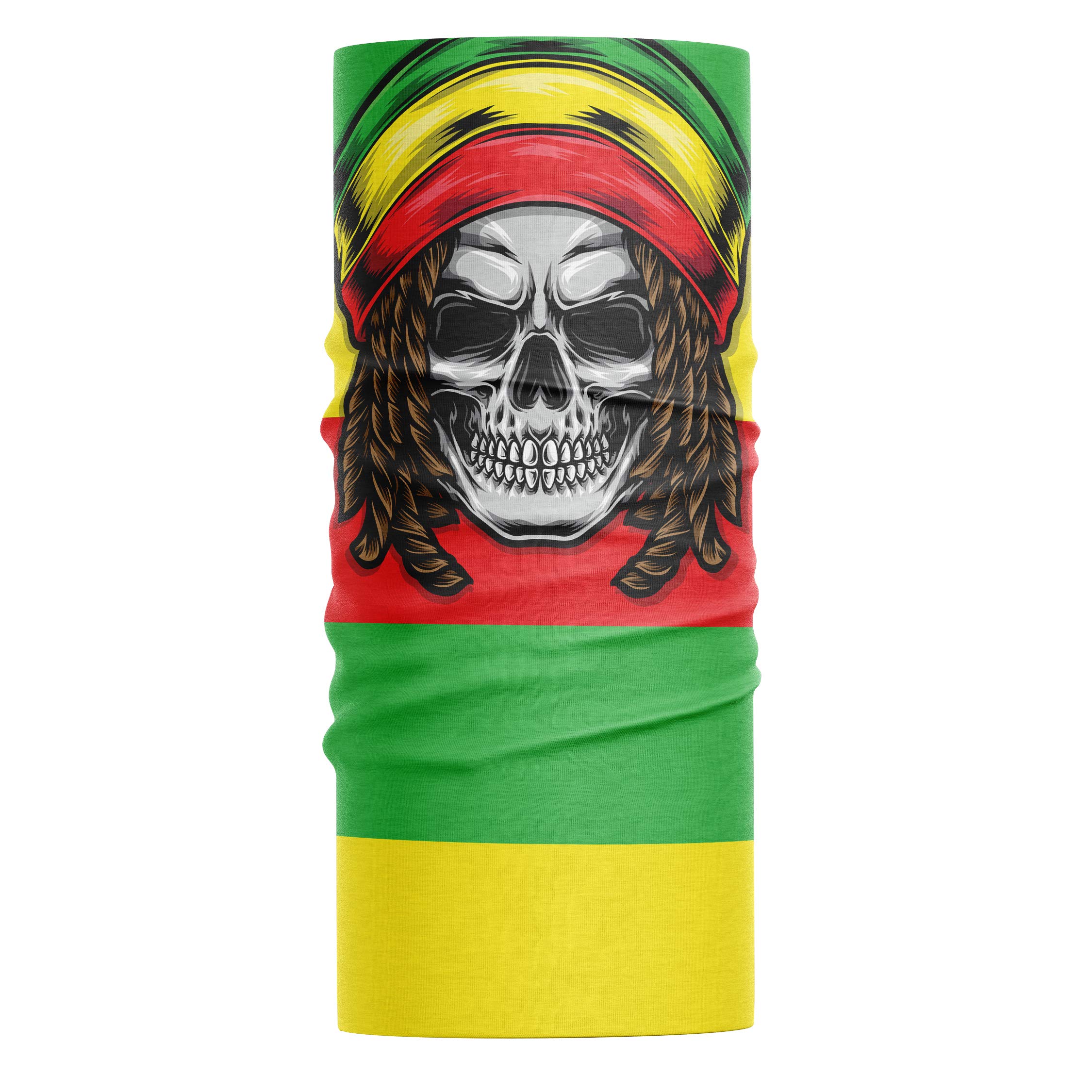 Purple Print House Headwear Rasta Skull Snood - Multifunctional Motorcycle Bandana Headband Neck Gaiter Men Women Kids - Face Covering Balaclava