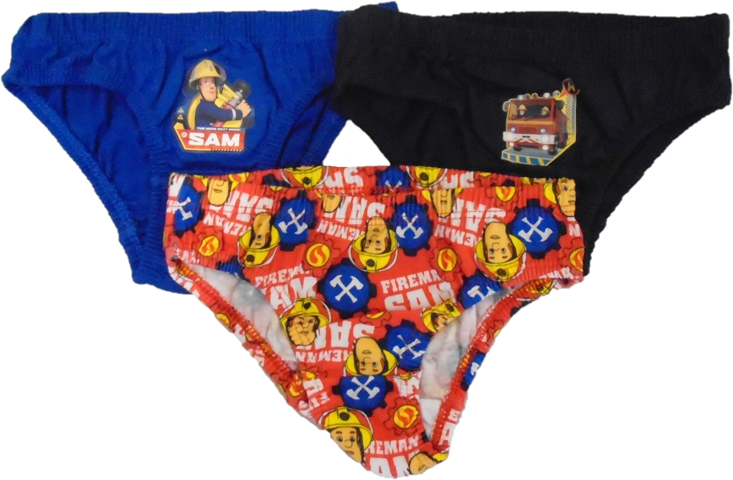 Fireman Sam (3 Pack) - Boys 100% Cotton Briefs Pants Underwear[4-5 Years][Multi]