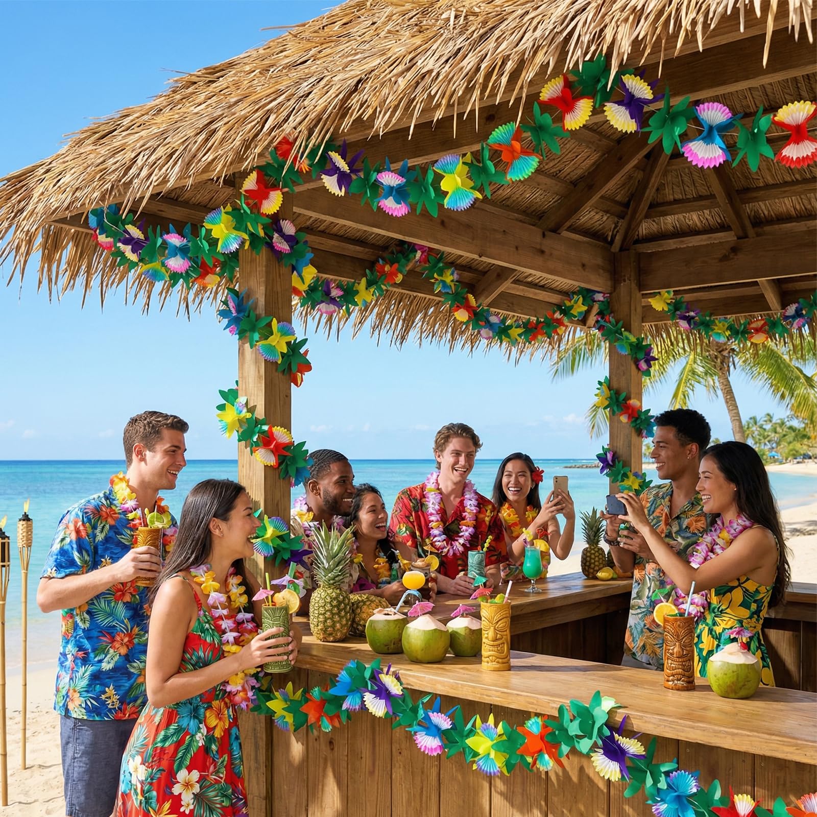 Tropical Garland Party Decorations - 20ft Summer Banner -8