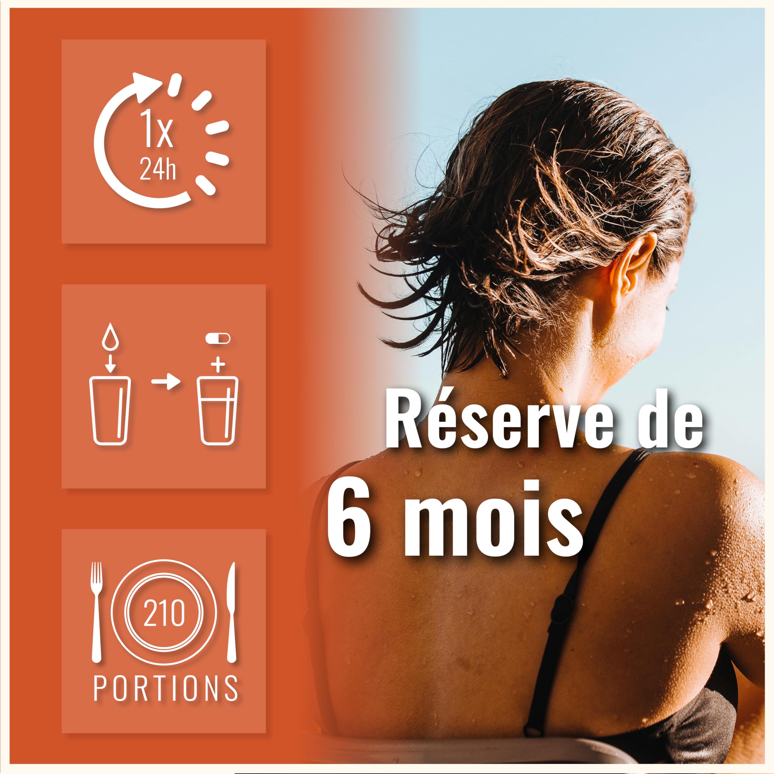 Capsules de Bêta-Carotène Issues de Carottes Naturelles – 210 Gélules Bronzantes – 7 mg de Bêta-Carotène par Gélule – Pack Économique – Bronzage Intensif de l’Intérieur