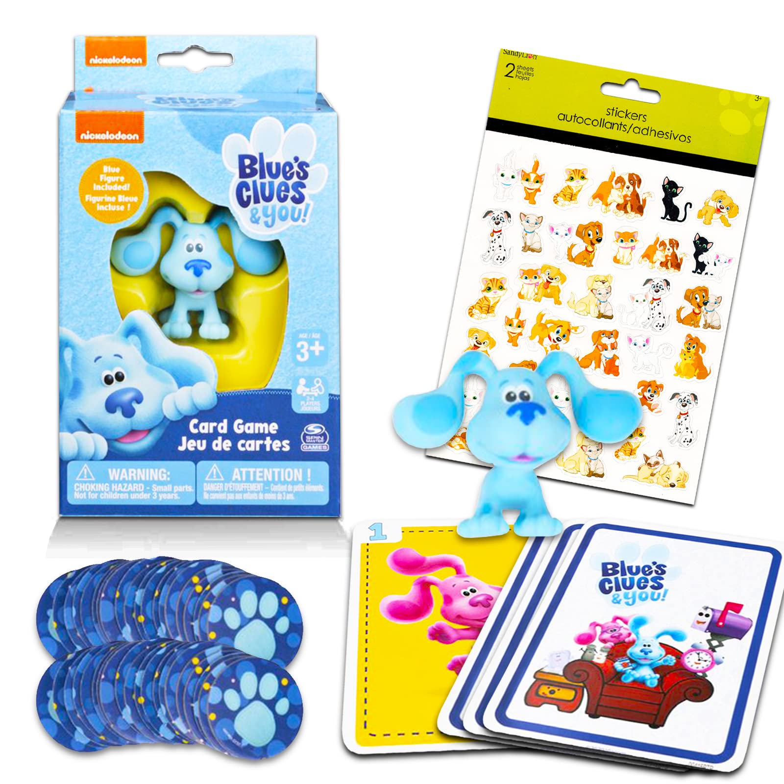 Nick ShopBlue's Clues Card Game Bundle ~ Blue's Clues and You Card Game with Blue's Clues Toy Figure Inside Plus Stickers (Blue's Clues Toys and Games) (Blue's Clues gifts)