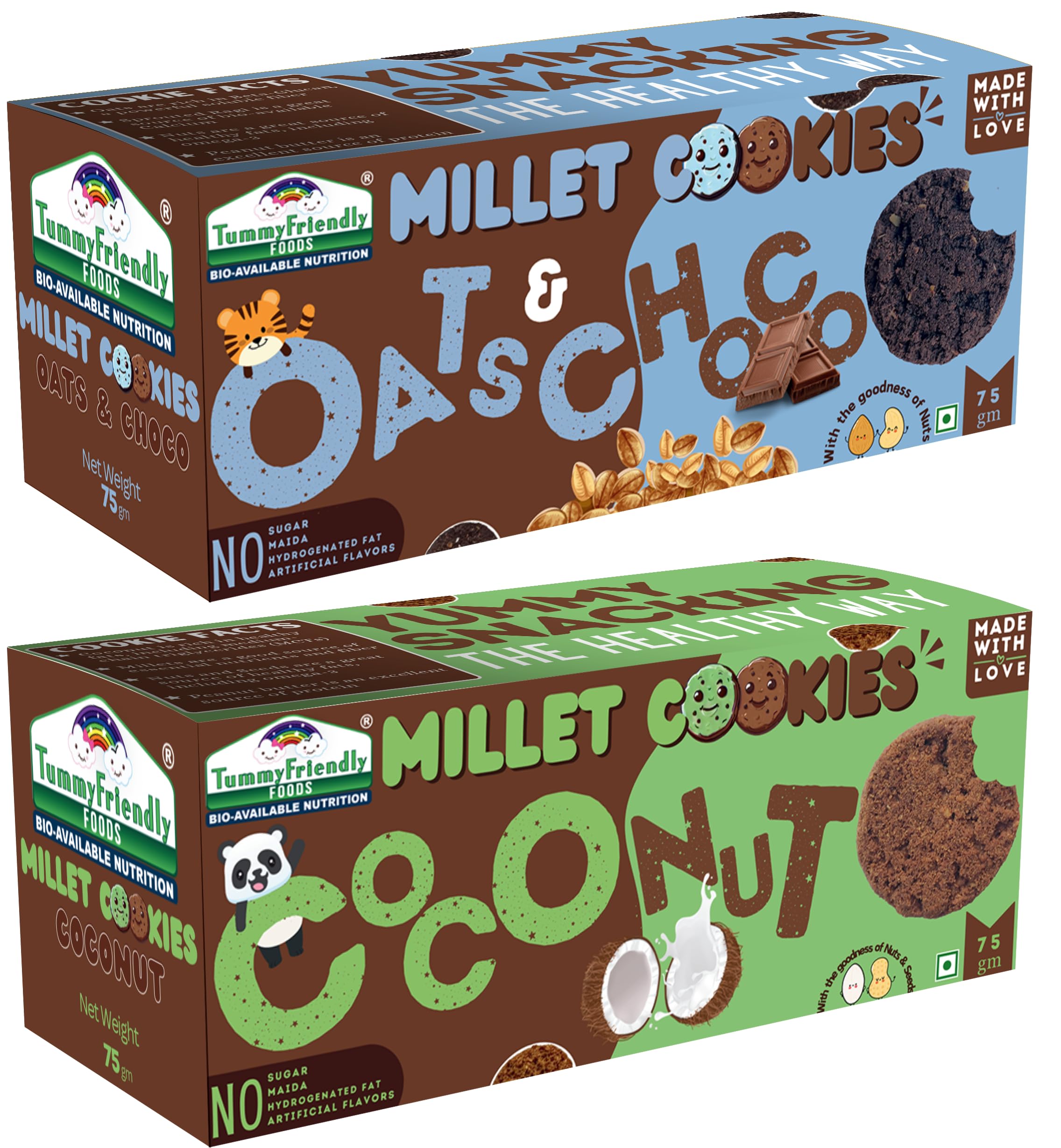 TummyFriendly Foods Millet Cookies for Kids Adults. Millet Biscuits, Ragi and Jaggery. Healthy Snacks for kids Babies 1 Year Old. Gift the Best Healthy Cookies - 75 grams (CoconutOatsChoco-2x75) (B0CVF2ZKKJ) Amazon Price History, Amazon Price Tracker