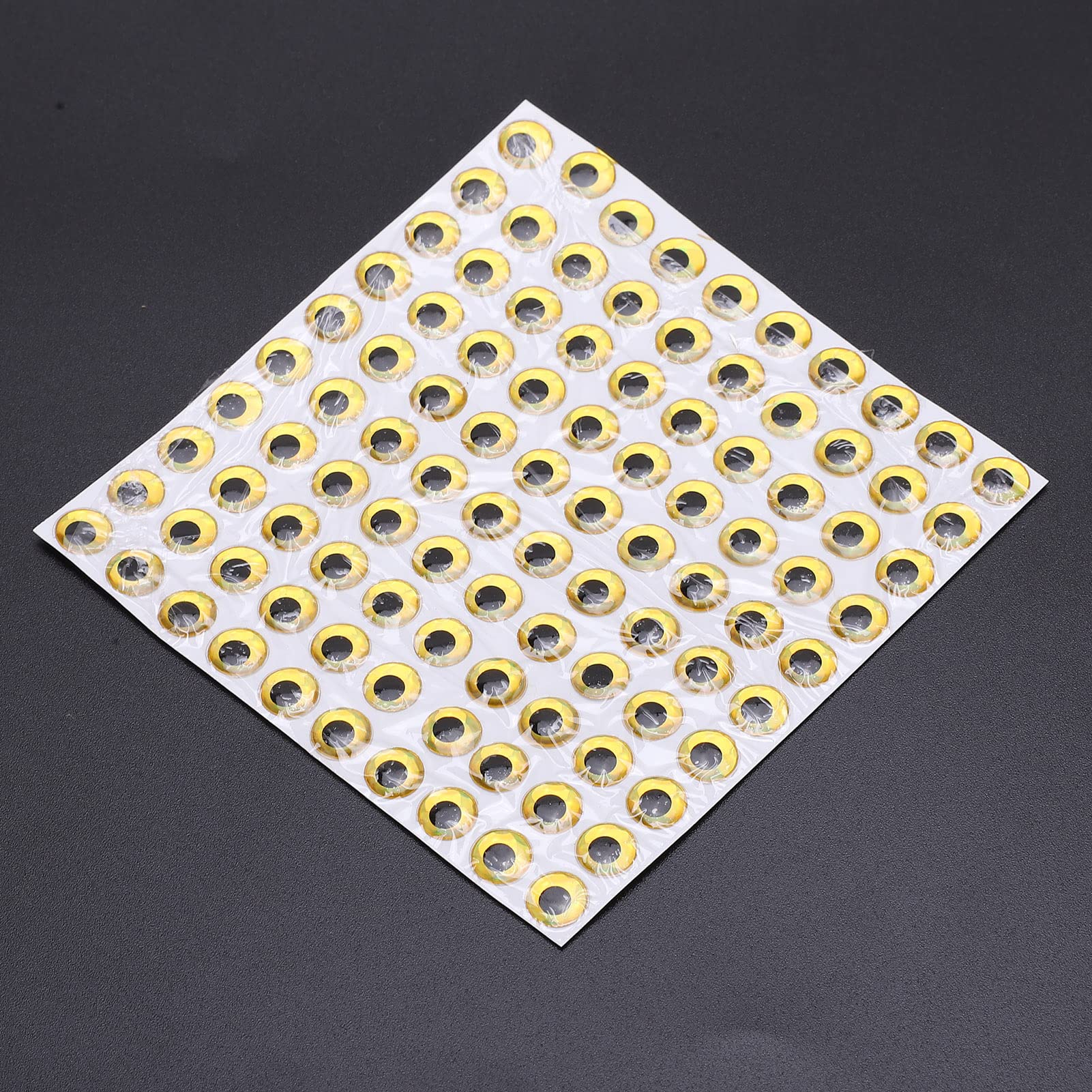 VBESTLIFE Naklejki 3D, holograficzne rybie oko, 8 mm, sztuczne przynęty na ryby, zestaw naklejek na oczy, sztuczna przynęta na ryby (złote)