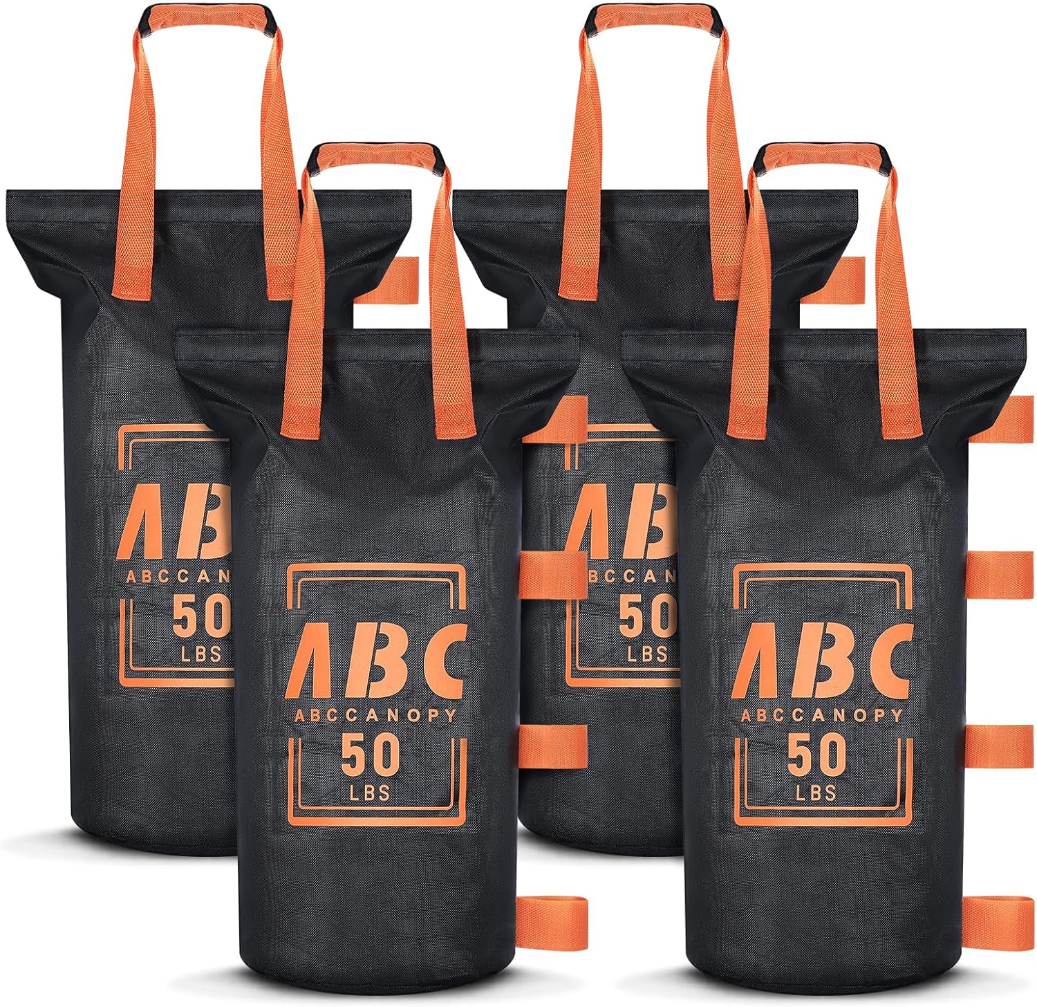 ABCCANOPY Canopy Weights Set of 4-200LBS Sand Bags for Pop up Tent, Weight Bags for Outdoor Gazebo, Trampoline, Pergola, Black (Without Sand)