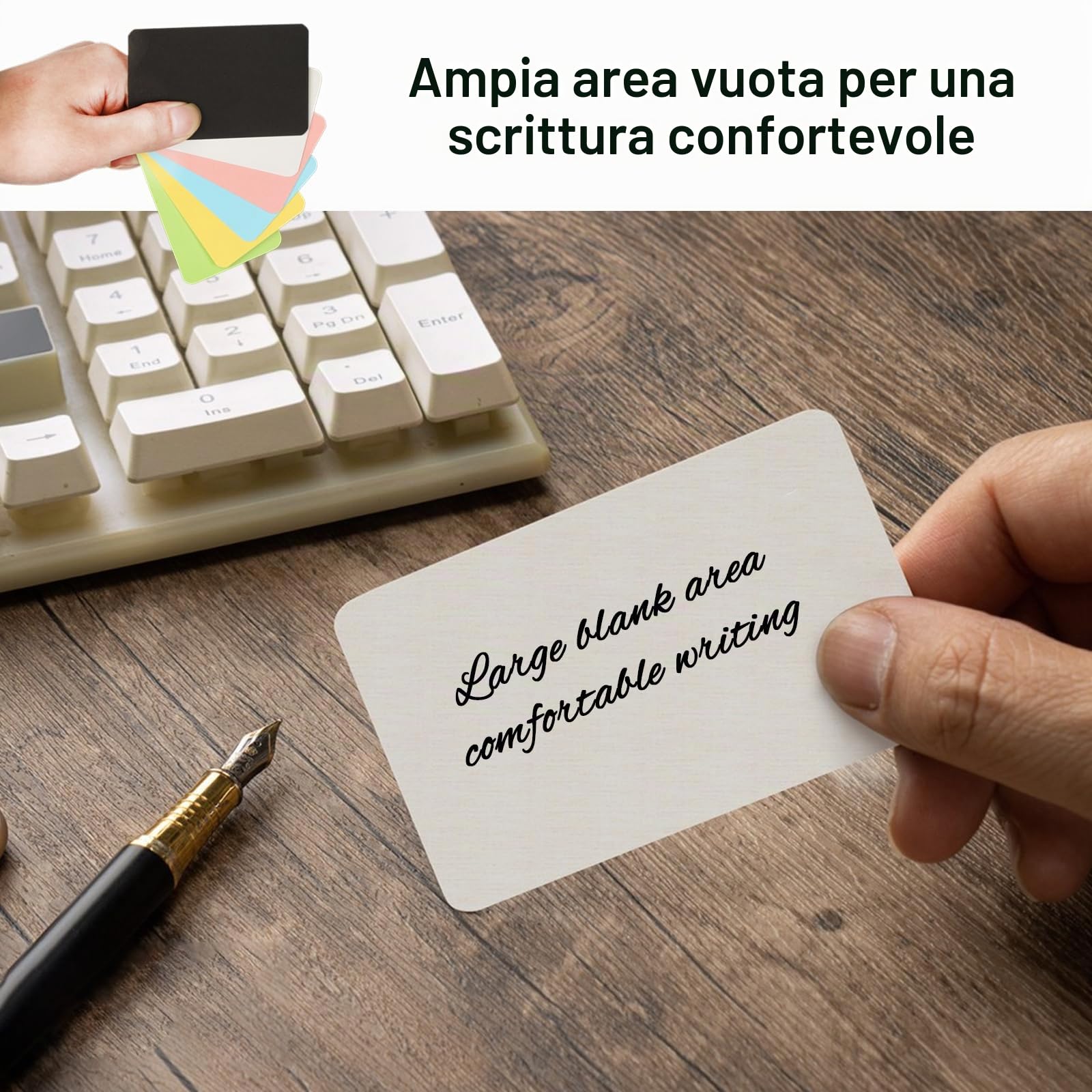 300 Pezzi Carte Kraft Vergini, Biglietti da Visita, Cartoline, Nero/Bianco/Rosa/Giallo/Blu/Verde