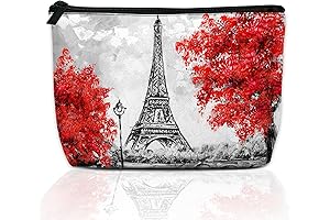 Chic Parisian Makeup Haven: Eiffel Tower Cosmetic Bag for Effortless Glam