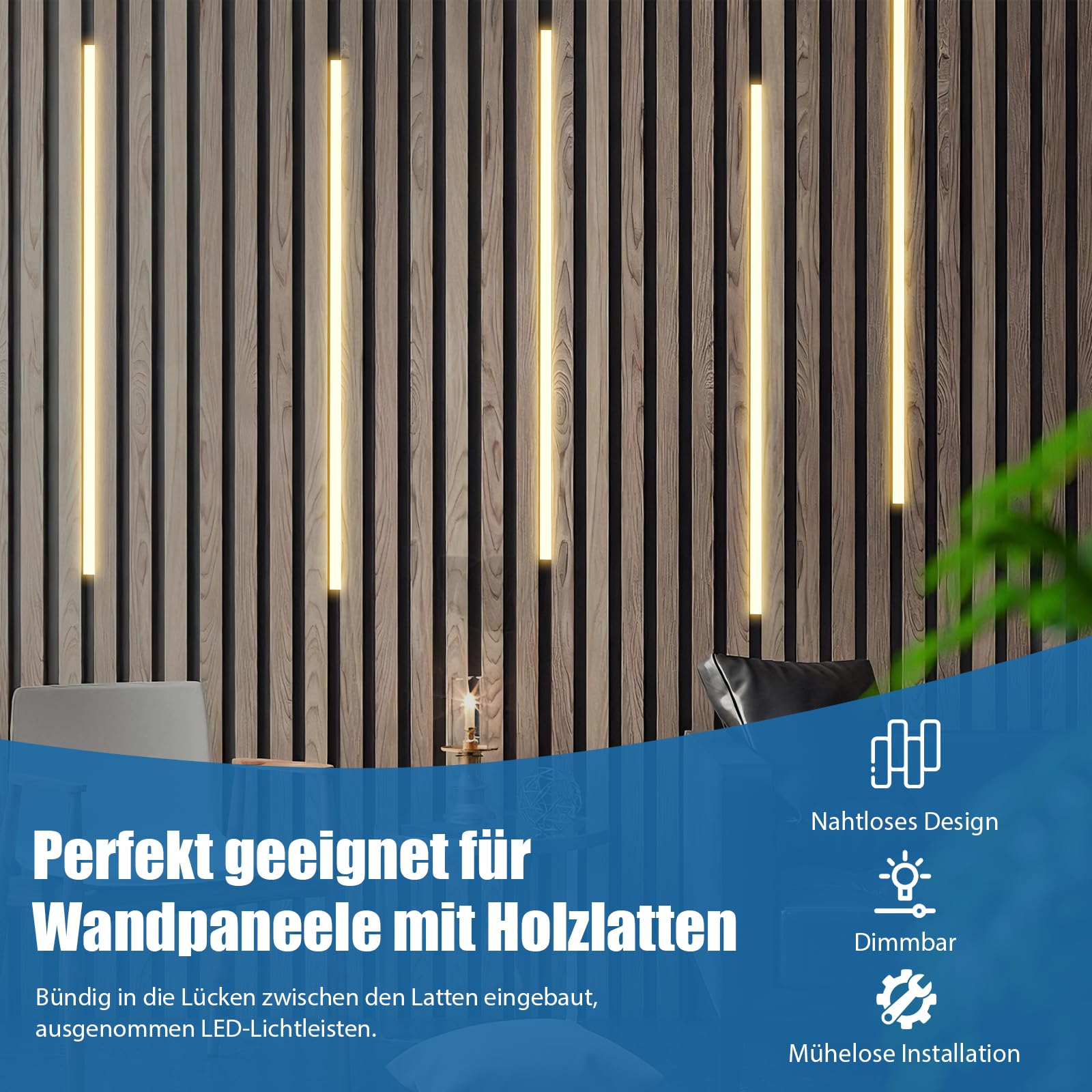 Perfil de aluminio LED, 6 × 1 m, canal en forma de U, 12 × 10 mm, para paneles acústicos con clips de montaje, tiras negras, difusor de canal, resistente al agua, cubierta para luces de neón