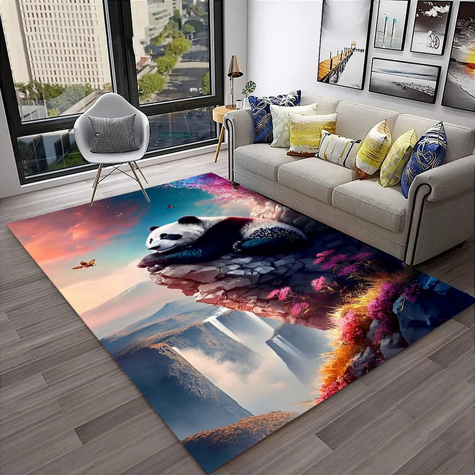 Tapis 3D chouette avec support caoutchouc antidérapant 120x160