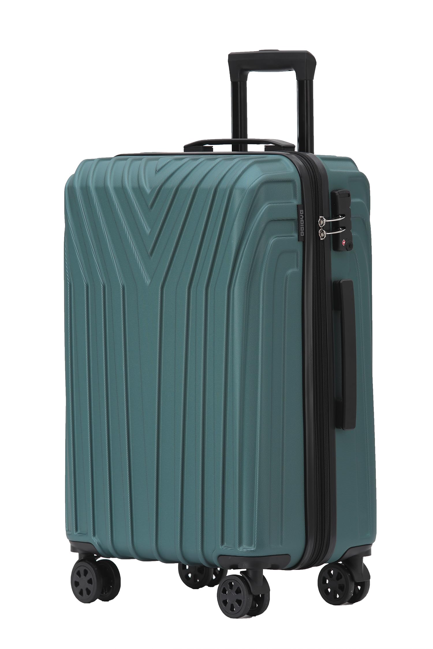BEIBYE Dunkelgrener Rollkoffer mit Hartschale, TSA Schloss und Zwillingsrollen (66 cm)