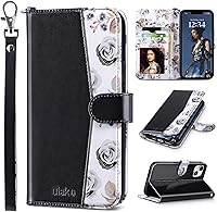 Vista 16 de ULAK Funda tipo cartera compatible con iPhone 14 Plus con tarjetero [bloqueo RFID], funda con tapa para mujeres y niñas, piel sintética, soporte