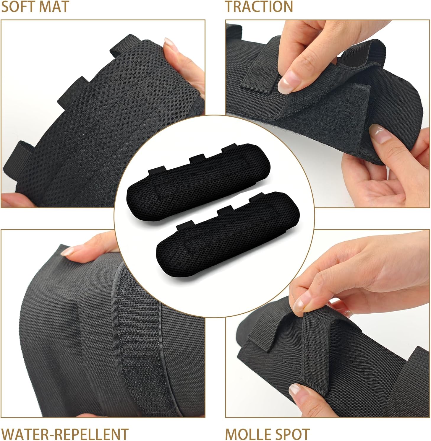 2 Pack Shoulder Strap Pads for Backpacks and Bags, Cushioned Hook-and-Loop Wraps for Sling Bags, Equipment Bags, Laptop Bags and Travel Bags, Black image 3