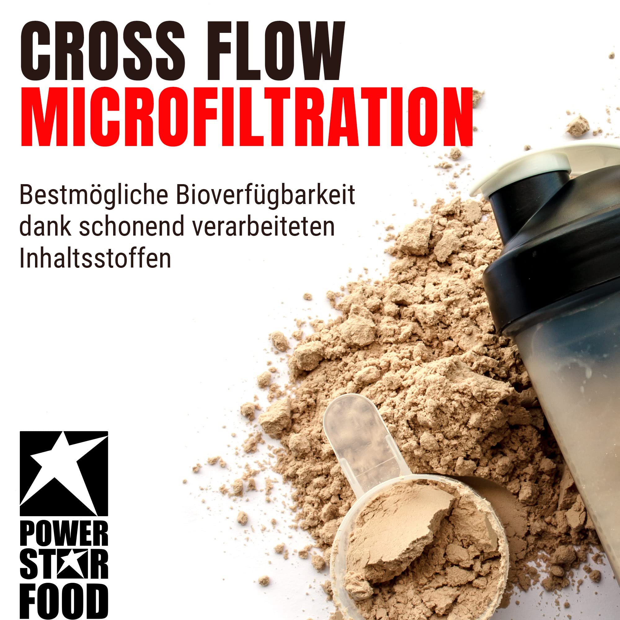 Powerstar 100% CFM WHEY ISOLATE 1kg | 96,5% Protéine s.s. | Poudre de protéine pour la musculation | Fabrication allemande | Protein Powder hautement dosée à base de lait de pâturage | Fraise