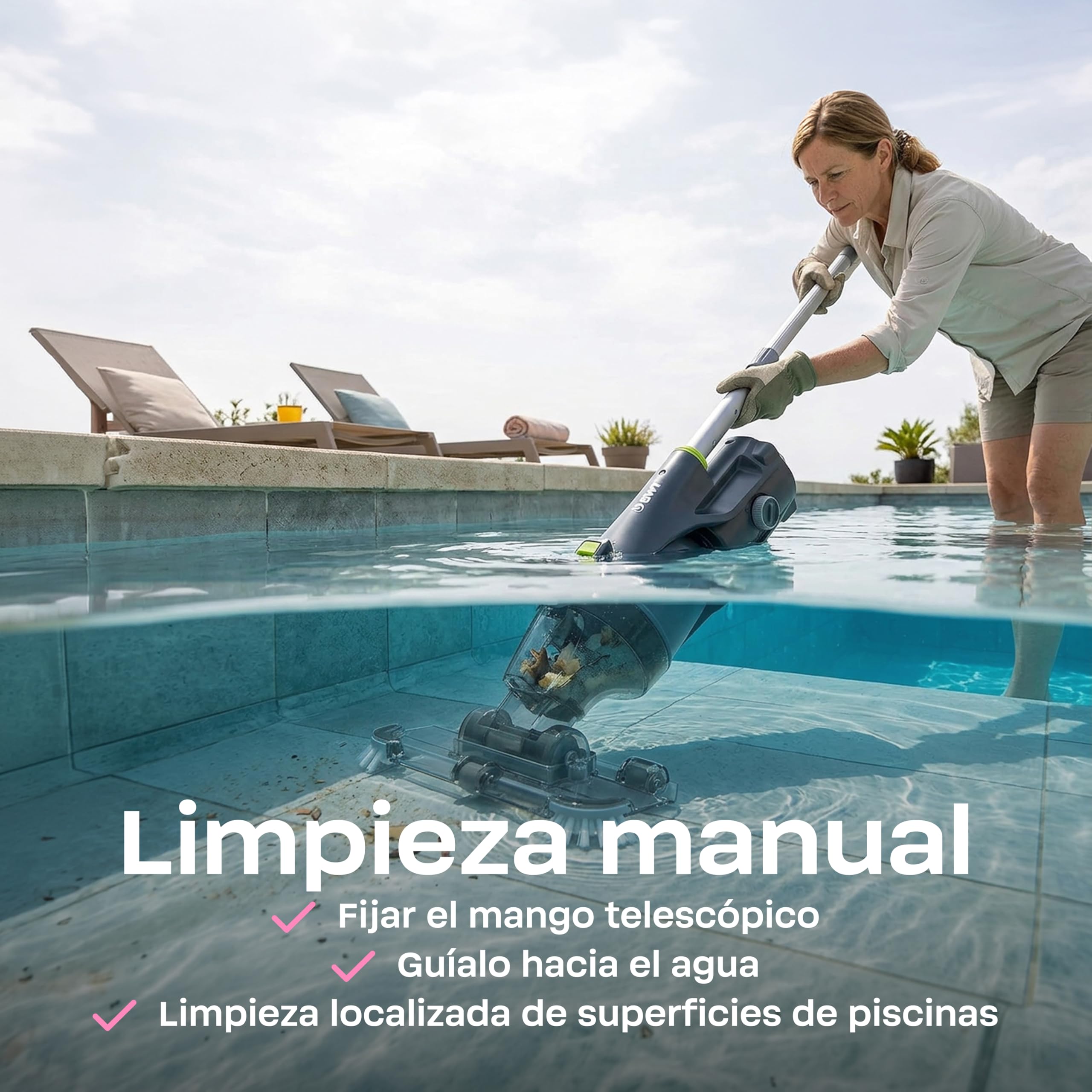 BWT ES30 Aspirador de Piscina a Batería para Piscinas y Spa 7,4 V