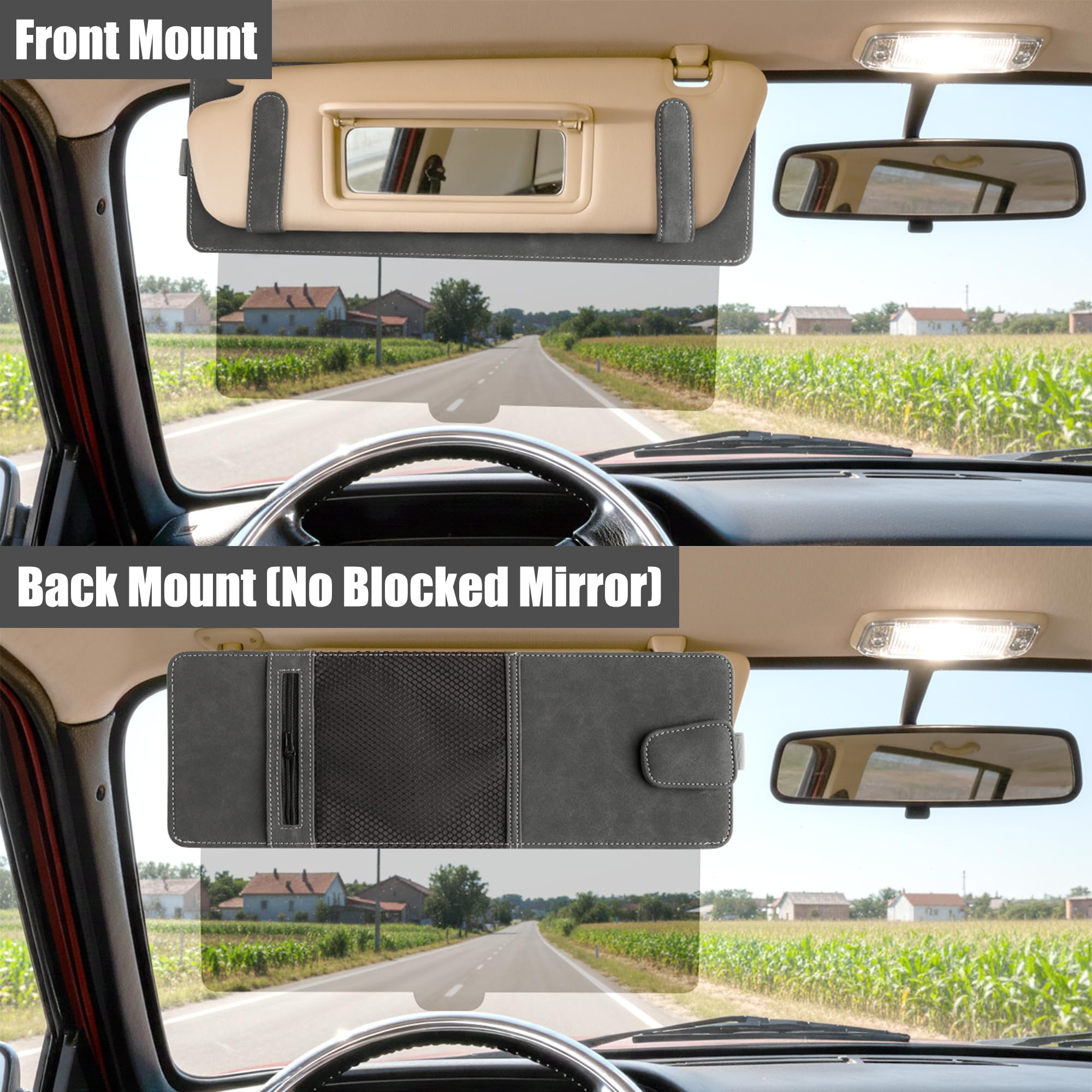 Sun Visor Extender for Car - Sun Protection Visor Clip Extension for Automotive Windshield Adjustable Auto Sunshade Blockers — view 4