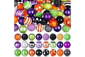 Sasylvia 100Pcs 20mm Halloween Rhinestone Beads Bubblegum Beads Bulk