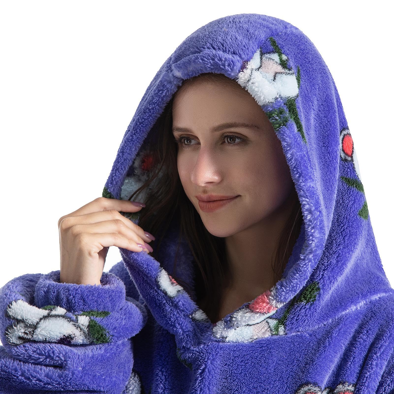 Tsuchiya Felpa con cappuccio portatile oversize | Estendi la felpa con cappuccio super morbida con tasca – Comoda coperta per pisolino, felpa universale oversize per divano, casa, divano