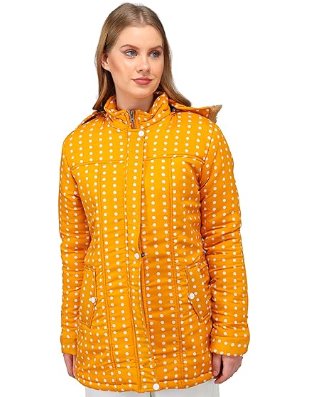 Girls Shopping Womens Full Sleeve Dot Print Long Bomber Jacket