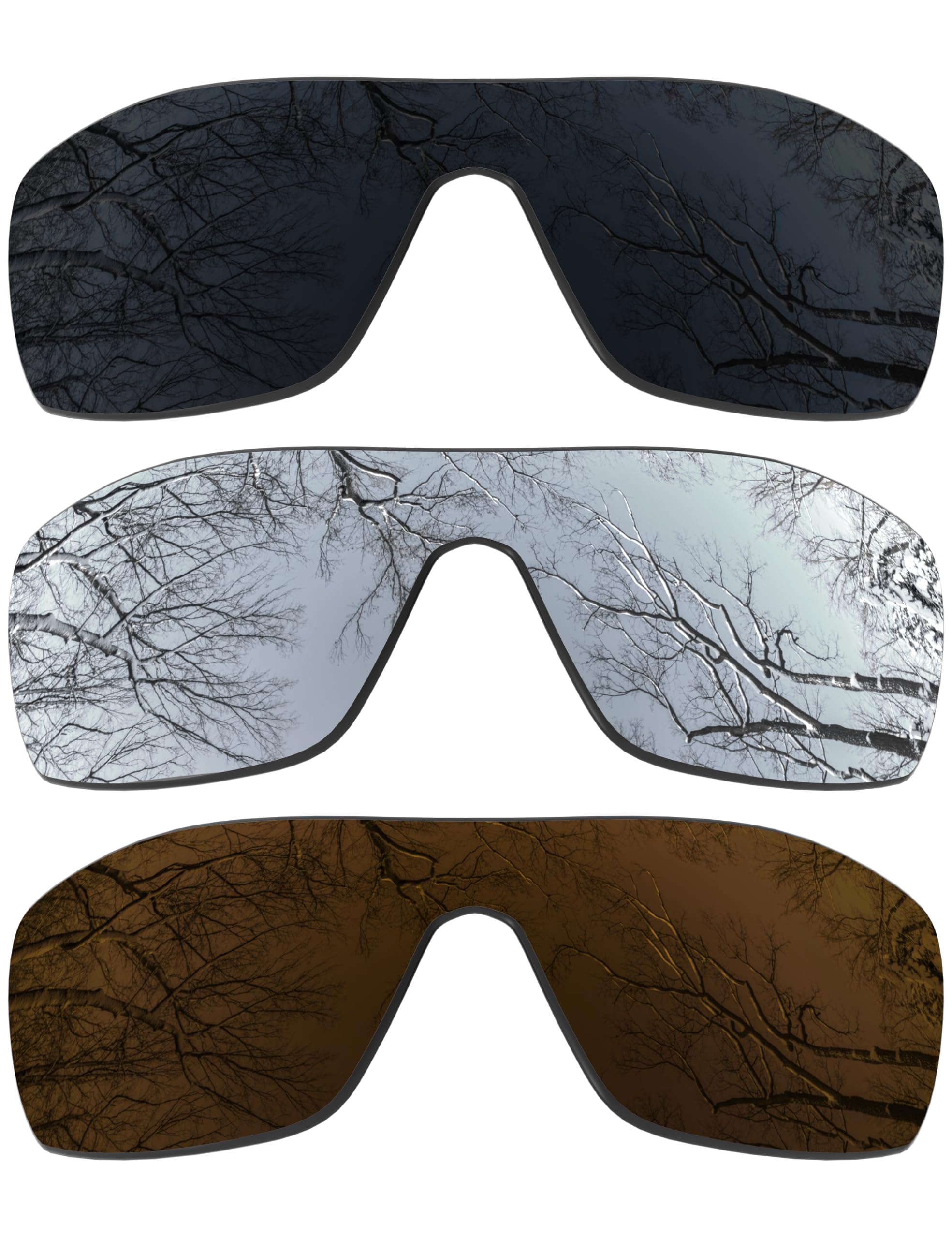 ToughAsNails 3 Pair Polarized Replacement Lenses for Oakley Oil Rig Pack-BSB1
