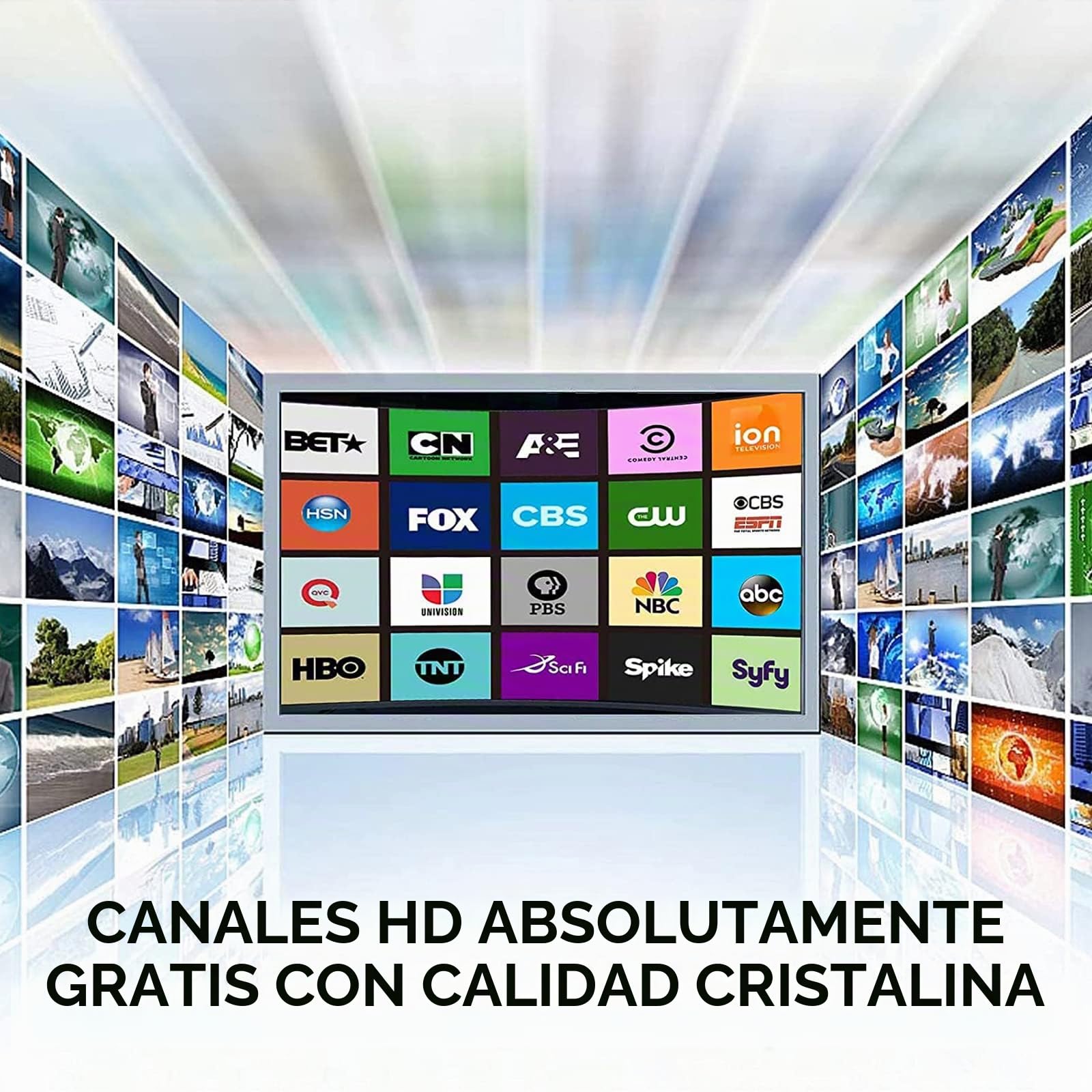 2026 Antenne TV Intérieur Puissante, 600KM+ Antenne TNT Intérieure Numérique Pour La Réception De Chaînes Locales, Avec Amplificateur Pour UNE Réception 360° HD, Convient À Tous Les TVs, Câble 10m