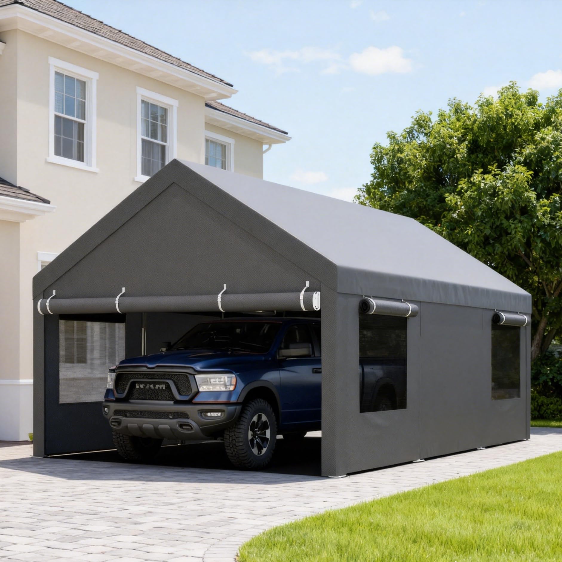 Amazon.com: JY QAQA Carport, 12x20 FT Heavy Duty Carport with Roll