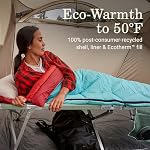 Sac de couchage Coleman Flatlands 30/40/50°F, fabriqué à partir de 100 % de matériaux recyclés, options grandes et hautes, sac de couchage pour temps frais pour camping, soirées pyjama, invités et plus