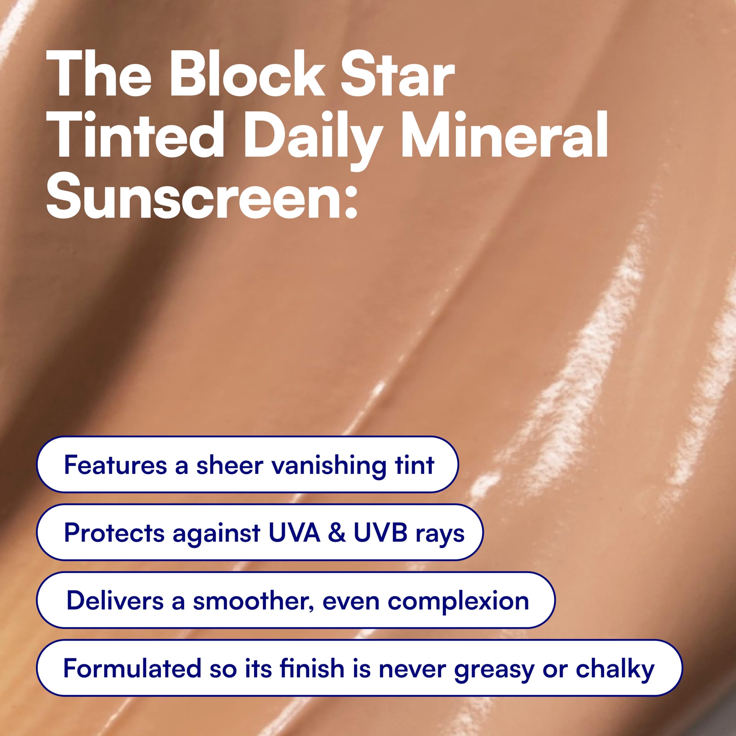 Bliss Tinted Sunscreen | Block Star Face Sunscreen | SPF 30 | 100% Mineral Sunscreen | Non-Greasy & Non-Irritating | Vegano | 1.4 fl oz