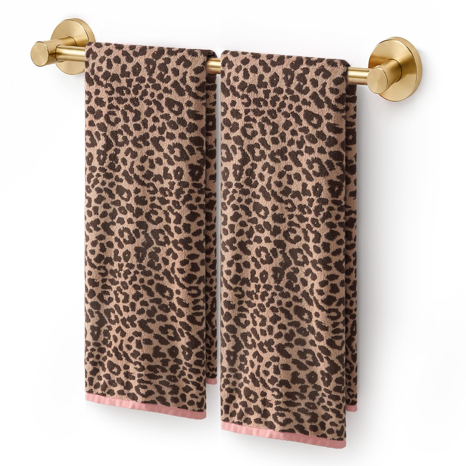 Leopard Print Bath Towels - REDKISS Set of 2 -10 Leopard Print Bath Towels - REDKISS Set of 2 -10