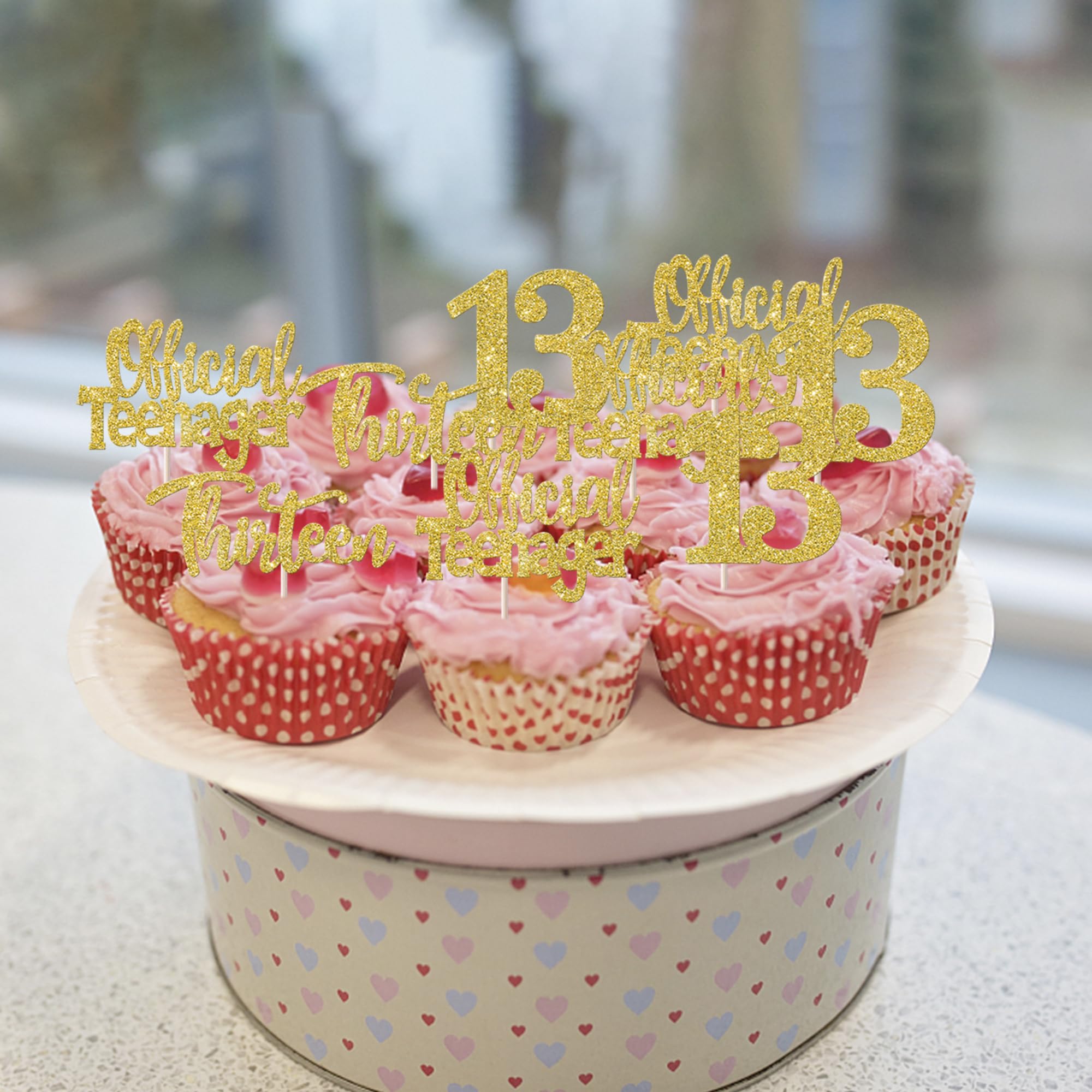 24 Piezas De Decoración Para Cupcakes Con Purpurina Vintage De 1978, 45 Saludos A 45 Fabulosas