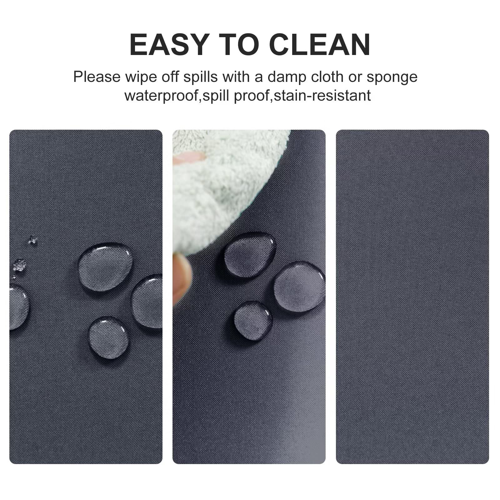 DWCN Table Cloth Wipe Clean Tablecloth Wipeable Tablecloths Grey Table Cloths Rectangle130x160cm(51x63in) Water Resistant Tablecloth Polyester - Image 2