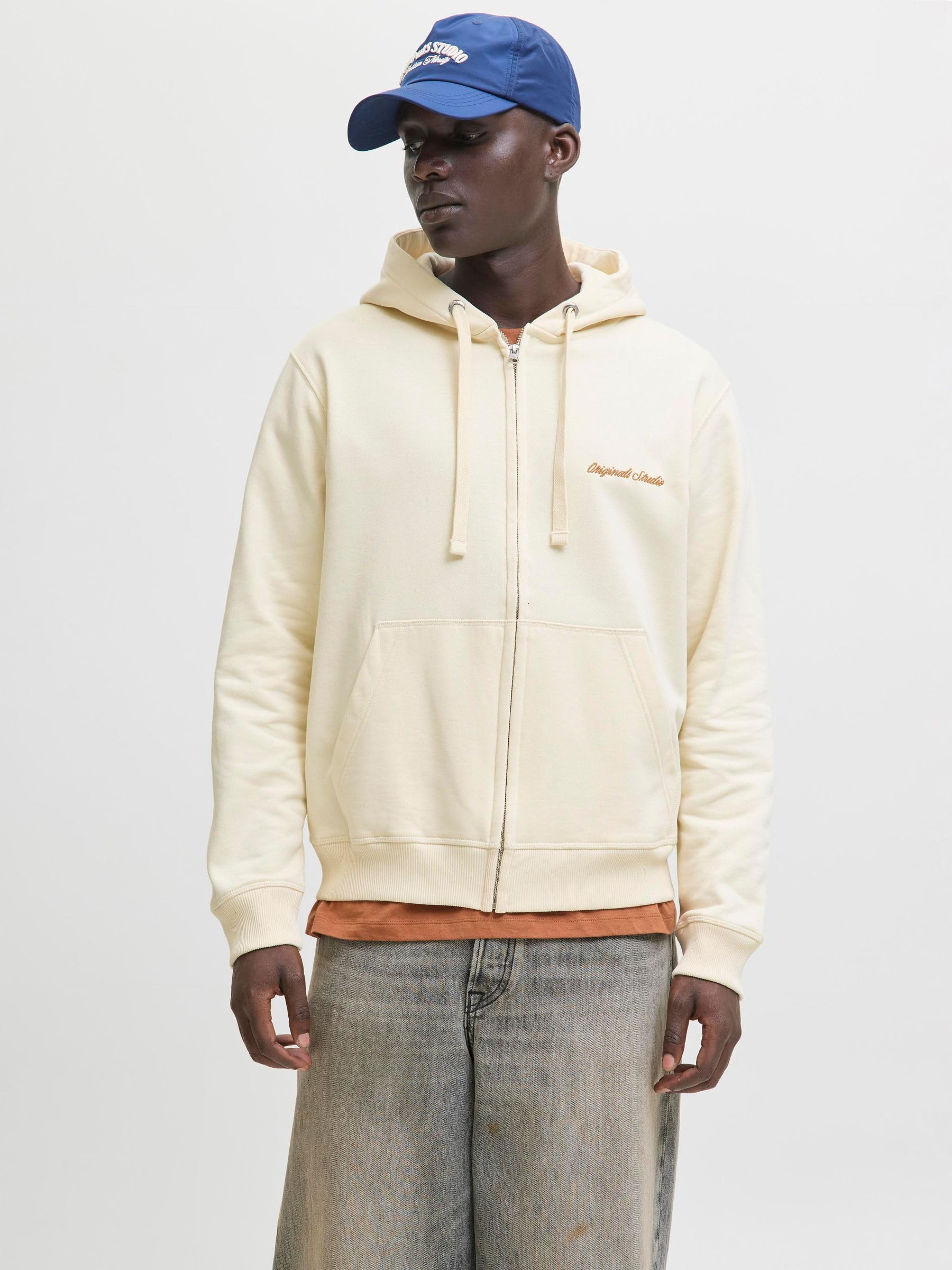JACK & JONES Jornorrebro EMB Sweat Zip Hood Noos Uomo