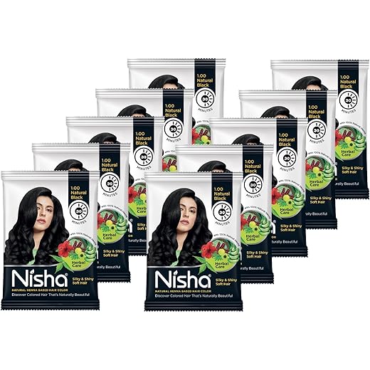 Nisha Black Hair Dye 10gm Pack of 10