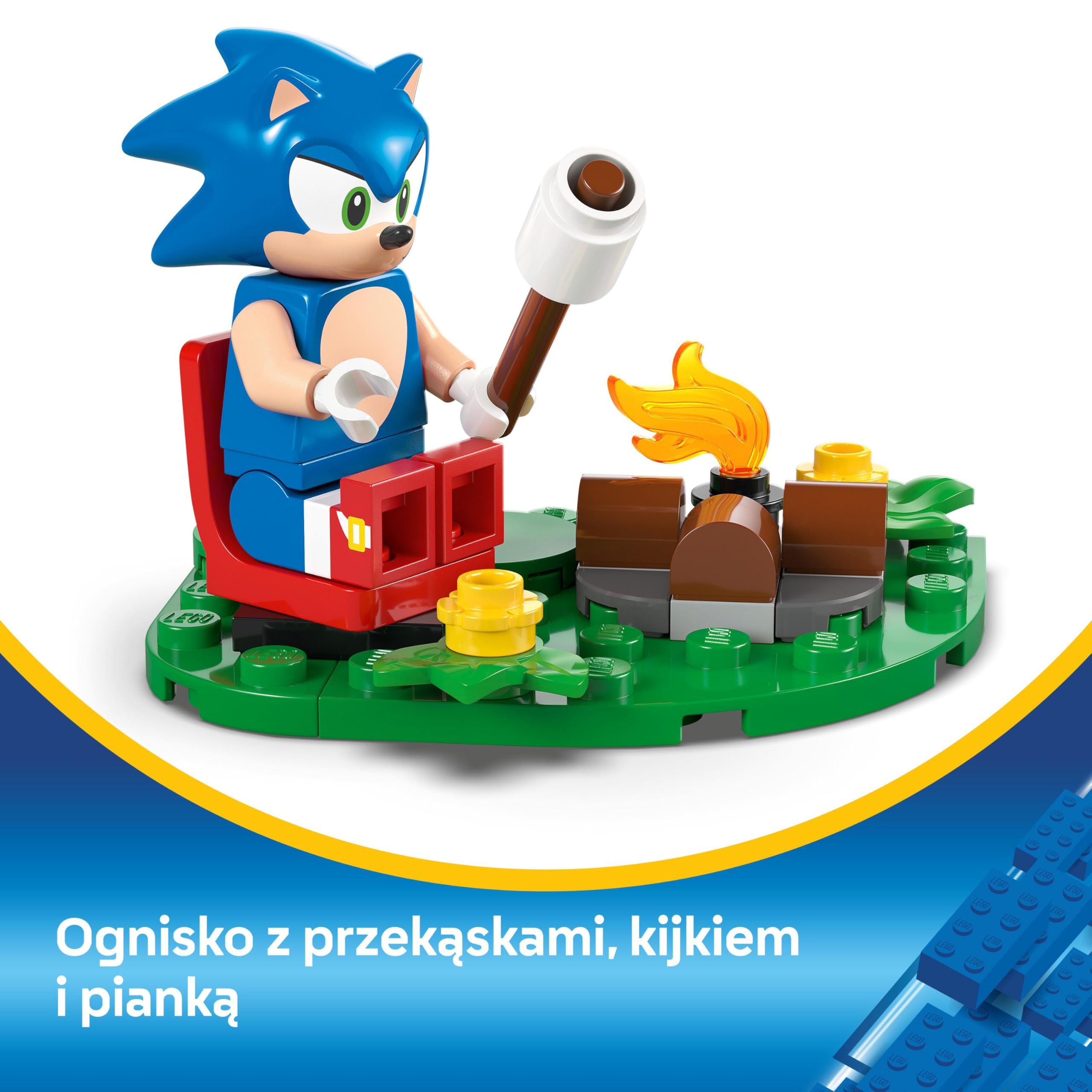 LEGO Sonic the Hedgehog Sonic i biwakowa bitwa 77001 | Scenka z gry, zabawka dla 7-latka, prezent dla fana Sonika, zestaw klocków konstrukcyjnych dla dzieci, 177 elementów