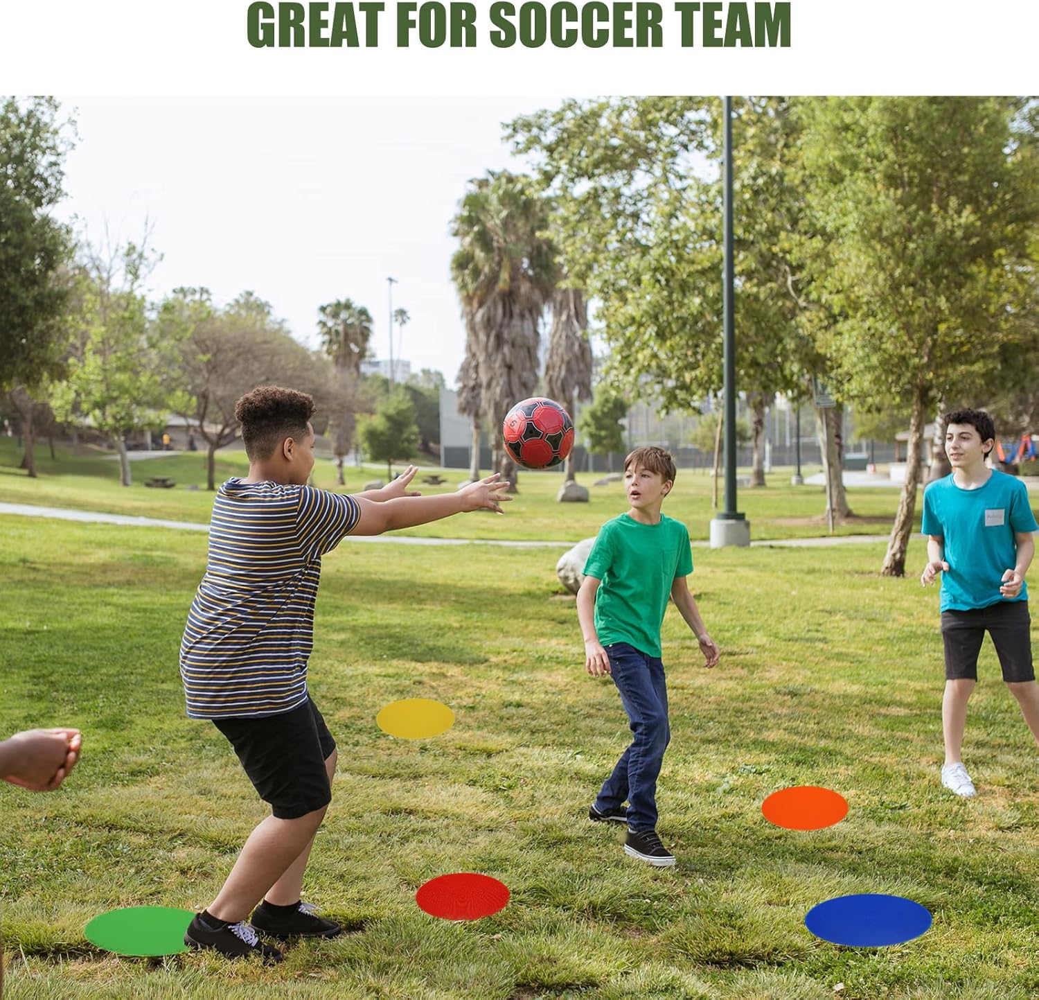 PATIKIL Poly Vinyl Dots, 9 Inch Spot Markers 15Pcs Agility Dots Floor Flat Spot Markers PVC Anti-Slip Sports Dots Flat Field Cones for Soccer Football Speed Agility Training